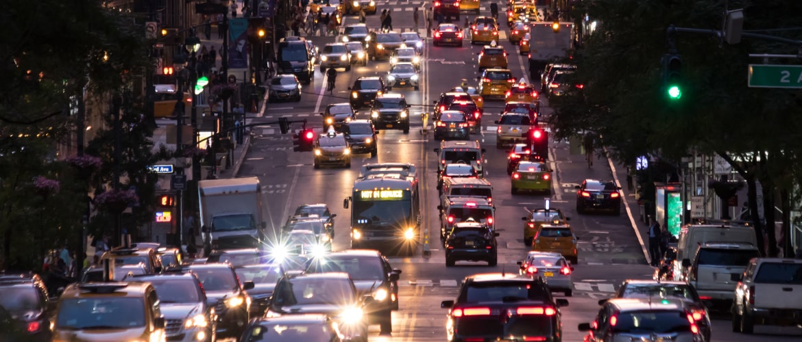 A crowded traffic jam