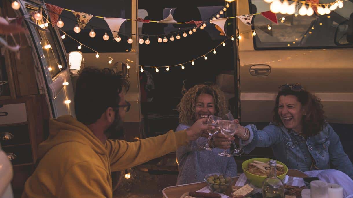 Using the trunk of a minivan to store family items during a holiday in Brooklyn