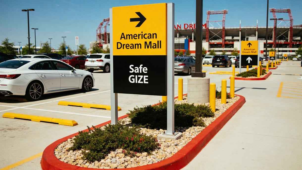 Sicherer Parkplatz am American Dream Mall für Stadionbesucher