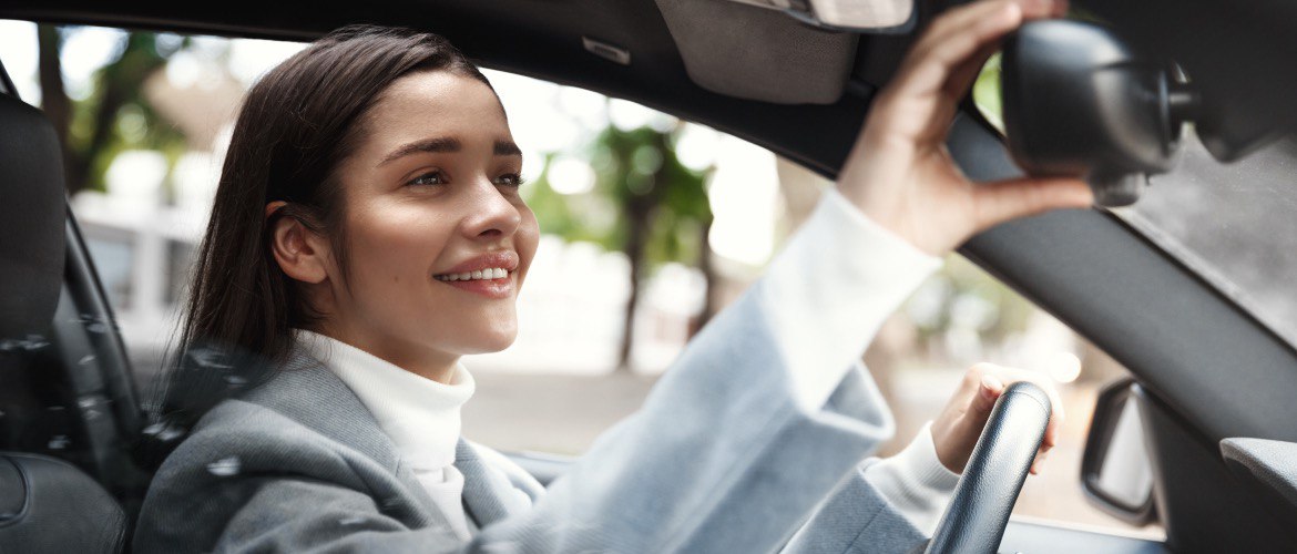 A girl is driving