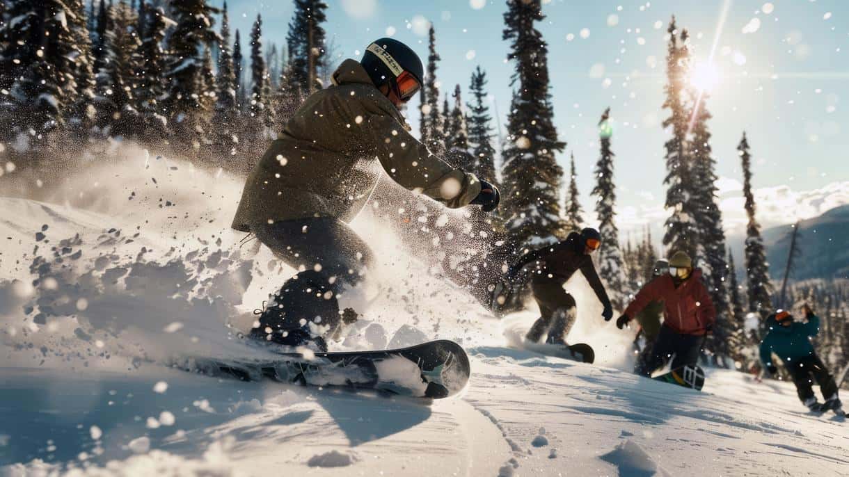 Skier carving down a steep slope, representing the intermediate and expert terrain at Hunter Mountain and Windham