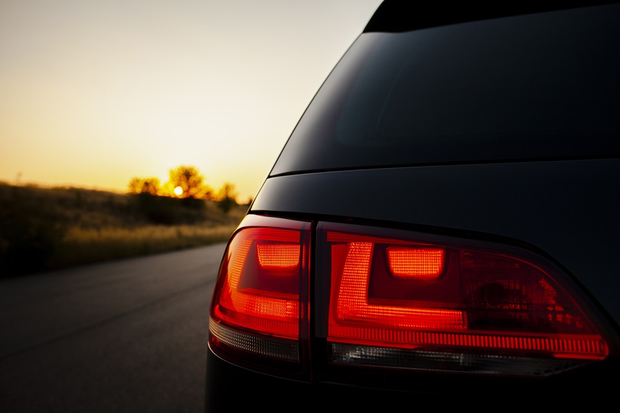 Rear view of the minivan