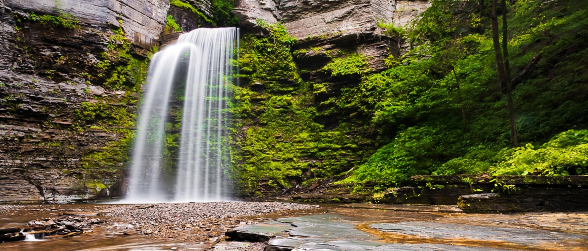 Eagle Cliff Falls in the Finger Lakes 