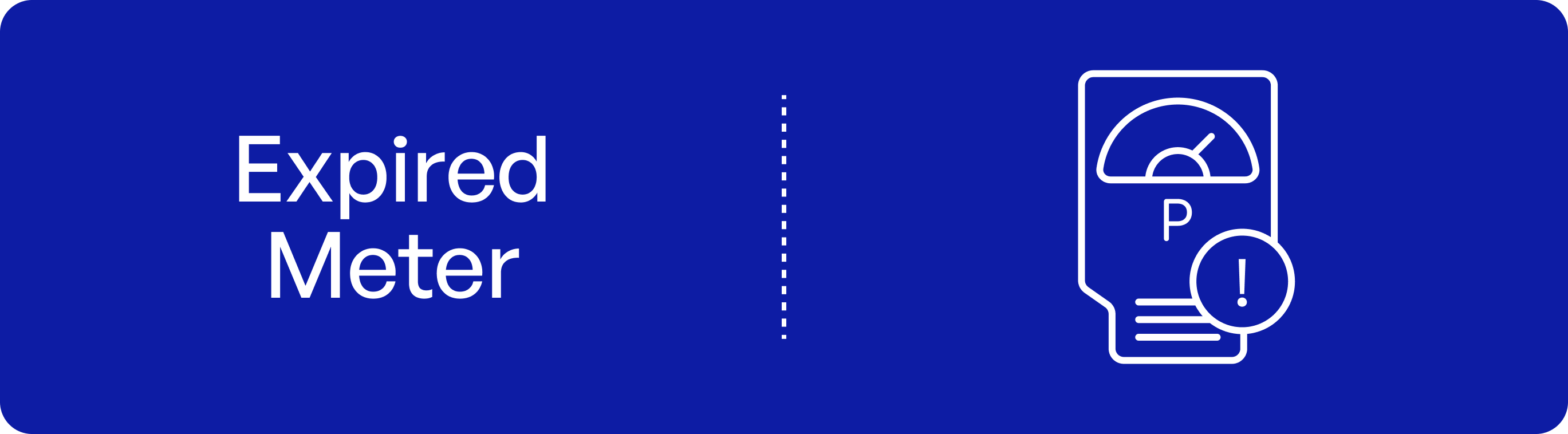 Graphic showing an expired parking meter, a common reason for getting a parking ticket in NYC.