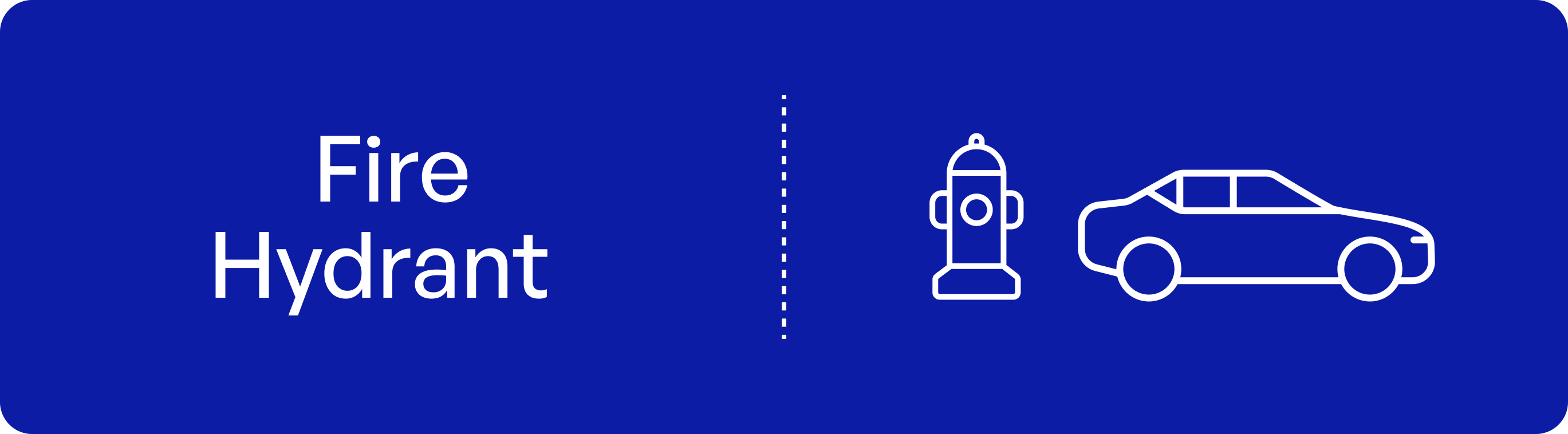 Graphic illustrating a common NYC parking violation: parking a car too close to a fire hydrant.